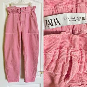 Zara High waist pink baggy jeans